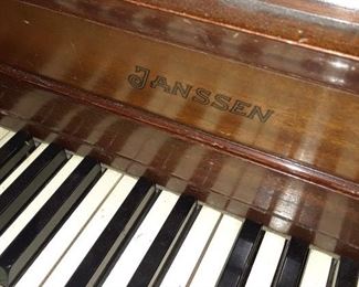 Janssen spinet piano and bench