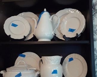 White porcelain and white ironstone