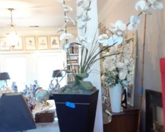 Large silk floral with orchids