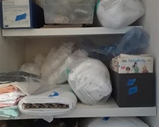 Sewing patterns, notions, and materials