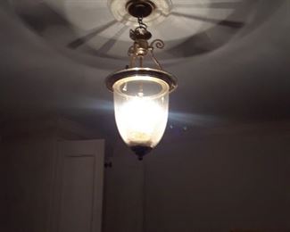 Lighting fixture, brass and glass