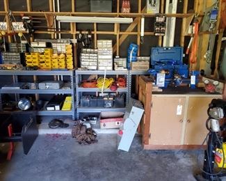 GARAGE FILLED WITH TOOLS & PARTS