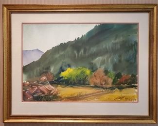1964 SIGNED WATERCOLOR LANDSCAPE