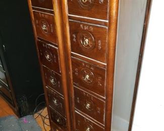 Two Separate Asian Style Cabinets