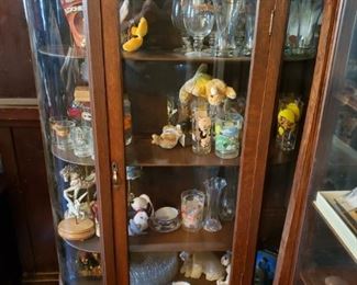 Antique Curved Glass Cabinet