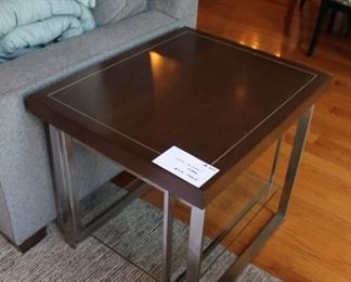 Metal, steel and glass end table