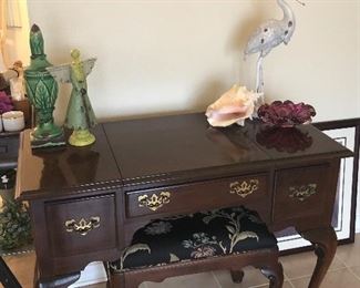 Queen Anne Vanity Table and Stool