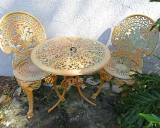 Cast Iron Patio Table Chair Set