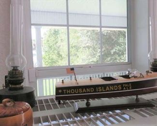 Thousand Island Pale Ale Wooden Handmade Boat Display Sackets Harbor Brewing Co