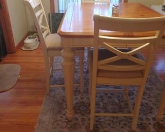 Horton's 40"x56" Pub table with 16" leaf and 6 chairs.