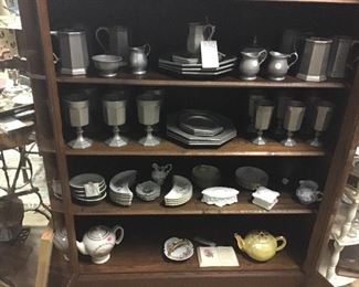  Pewter plates and goblets & mugs