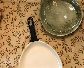 Hull Pottery skillets (rare to find in this great condition)