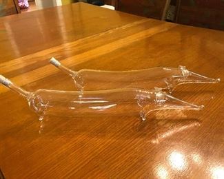 dachshund glass decanter / oil and vinegar