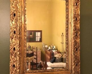 24K Gold leaf Antique mirror (professionally restored)