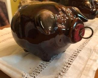 Hull Pottery corky pig piggy banks