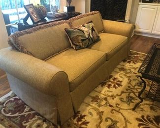 Durable and comfortable couch with fringe accent. Great condition . 92.5 wide 38 inches deep, 21 inch inside depth back  34 inches tall  $200