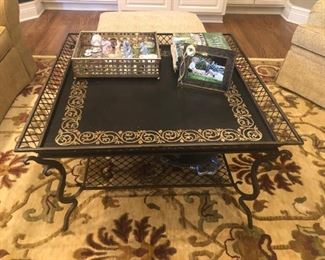 Beautiful Toile Tray Coffee table great condition $325.00   38 inches square  22.25 tall