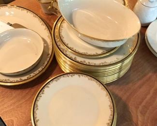 Lenox China Pattern Eclipse - 12 dinner plates, dinner salad plates, 4 Coffee Cups with saucer, one extra saucer,  one large oval platter, one vegetable bowl. one soup bowl. Valued on replacements.com at est.1500.00 selling for $500 firm