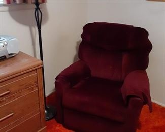 Burgundy recliner