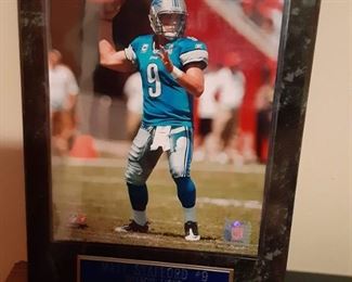 Matthew Stafford quarterback Detroit Lions photograph framed plaque