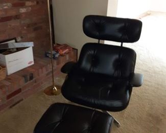 Mid-century Eames repro recliner and ottoman no brand name $795
