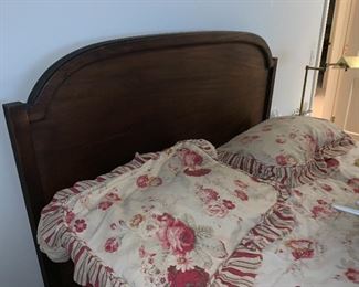 Antique full size bed with clean mattress set