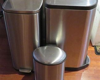 Simplehuman stainless trash cans