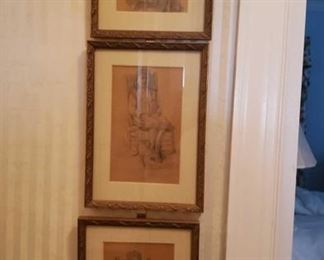 0495 Main Building Hall Downstairs Framed Sketches 2nd Set