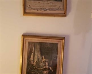 1823 Main Building Bedroom Upstairs Framed Lithograph profile