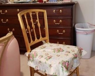 1883 Main Building Bedroom Upstairs Gold leaf chair profile