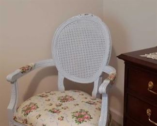 1892 Main Building Bedroom Upstairs Cane back Chair profile