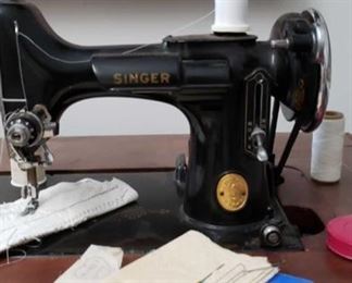 2263 Main Building Sitting Rm Closet Sewing Machine in Cabinet Close Up