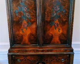 Hand painted china cabinet