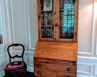 Secretary desk and needle point chair