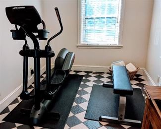 Life fitness elliptical and weight bench