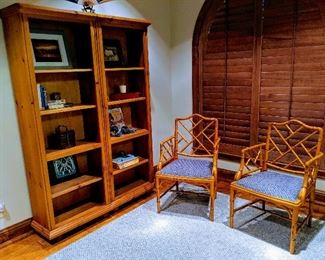 Bamboo chairs Bookshelves 