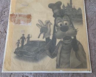 Only one in the world prototype Goofy, GM commercial story board dated 1970’s