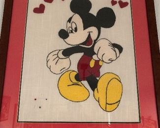 Mickey Mouse Only one in the world, needlepoint artistry dated 1987