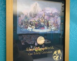 Rare Disneyland 50th anniversary Disney World cast coin and illustration dated 2005 