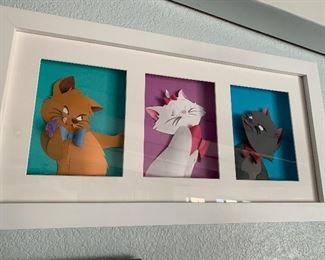 One of a kind Disney Aristicats paper art, Dated 2015
