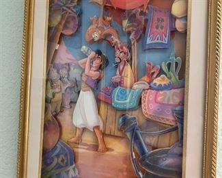Rare Disney Aladdin paper art, Dated 2004