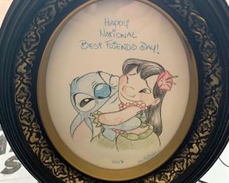One of a kind Lilo and Stitch dated 2017