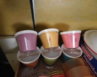 Vintage Plastic Footed Kitchen Tumblers