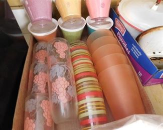 Vintage Painted Kitchen Glasses