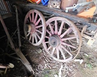 Red Paint Wagon Wheels