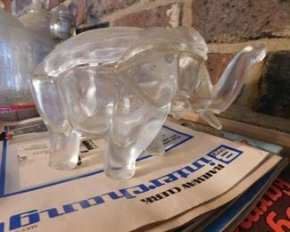 Glass Elephant Container