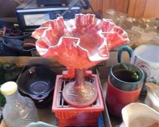 Fenton Carnival Glass Compote