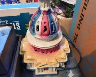 Large Lighted Chalkware Building