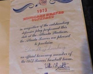 1973 Braves Honorary Contract