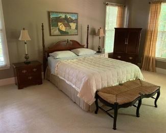 Thomasville Queen Cherry Bedroom Suite  $2000 Bed, nightstand, hutch and dresser with mirror